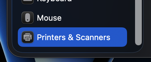 Option to add printer in Settings