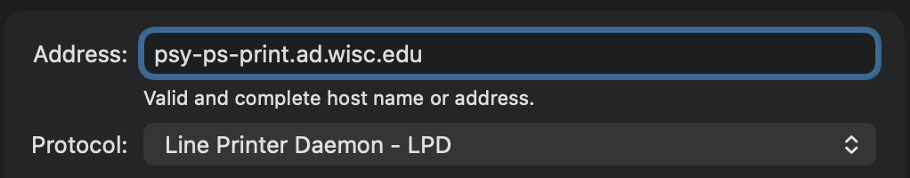 Printer settings